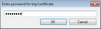 Entering certificate password