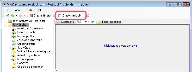Creating Grouping in FossLook