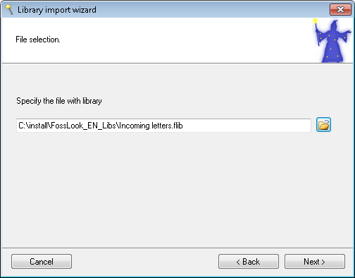 Select a Library File for Import