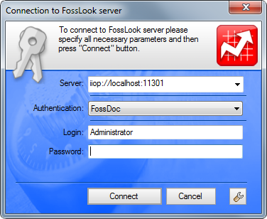 FossLook Server - Connection Dialog