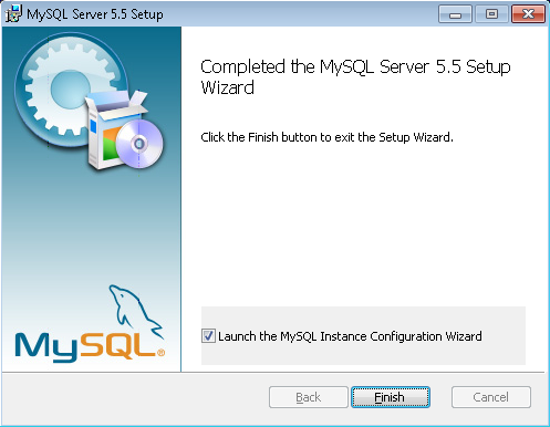 MySQL installation final page