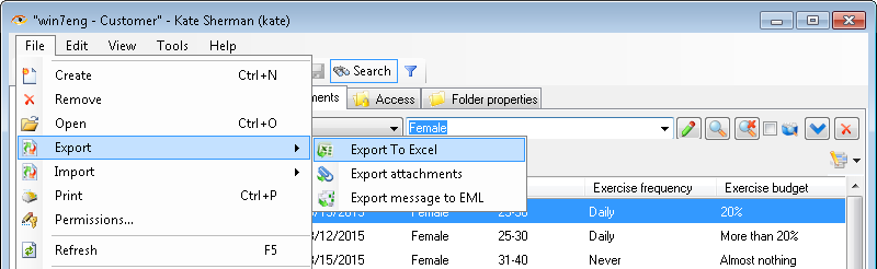 You can easily export filtered results in excel