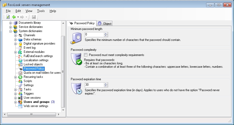 Password policy